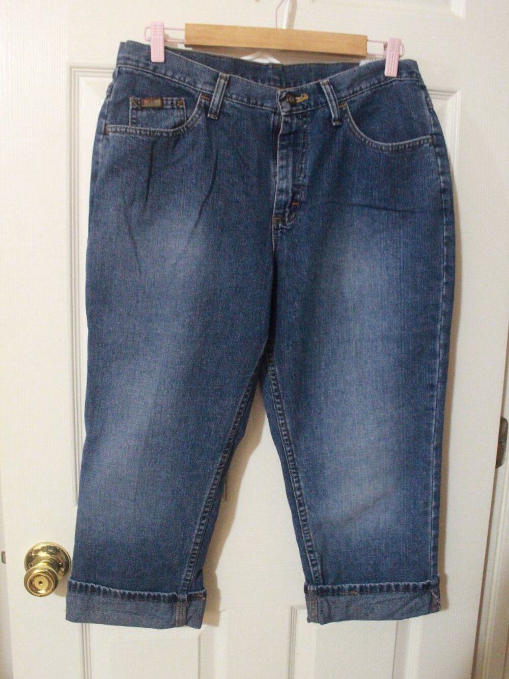 Riders by Lee Blue Denim Cuffed Capri Jeans Women’s Size 14M (192)